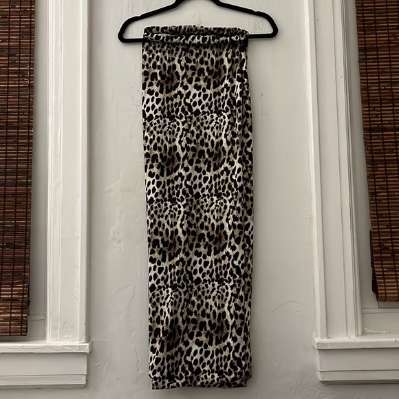 FashionNova long Strapless Tube Dress Size S leopard - Picture 2 of 2
